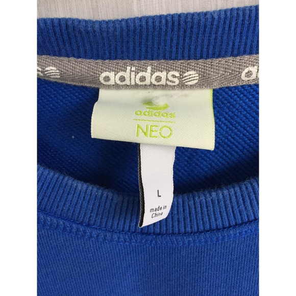 Men's Blue Adidas Neo Crew Neck Sweater Size Large - Picture 3 of 3